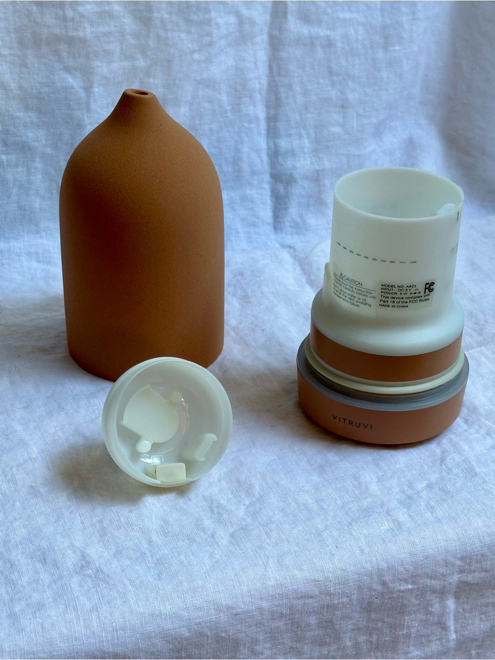 Vitruvi Stone Essential Oil Diffuser Terracotta Ceramic OS